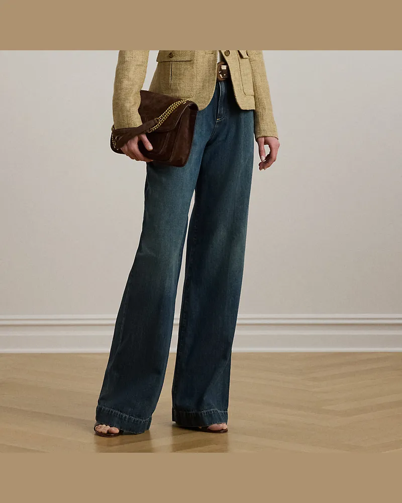 Ralph Lauren Jeans mit hoher Leibhöhe und Falten Blue