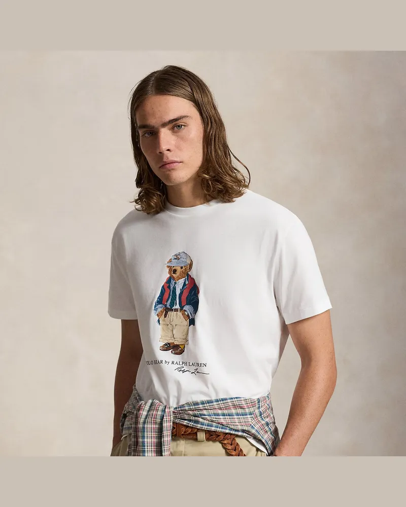 Ralph Lauren Classic-Fit Jersey-T-Shirt mit Polo Bear White