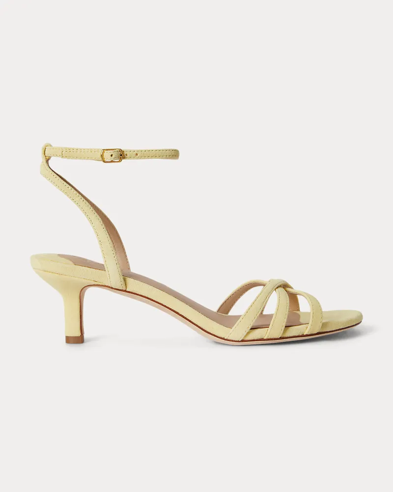 Ralph Lauren Wildledersandale Kendyl mit Kitten-Heel Yellow