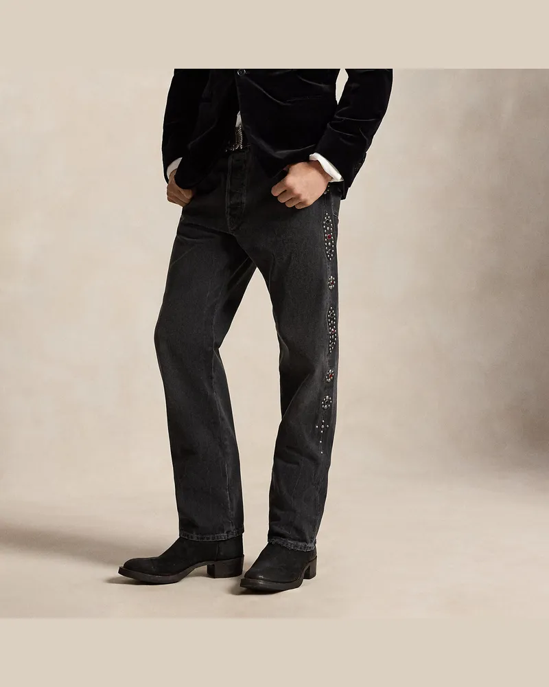 Ralph Lauren Heritage-Straight-Fit Jeans mit Nieten Black