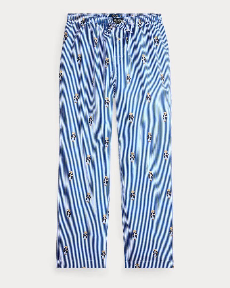 Ralph Lauren Baumwollpyjamahose mit Polo Bear Blue