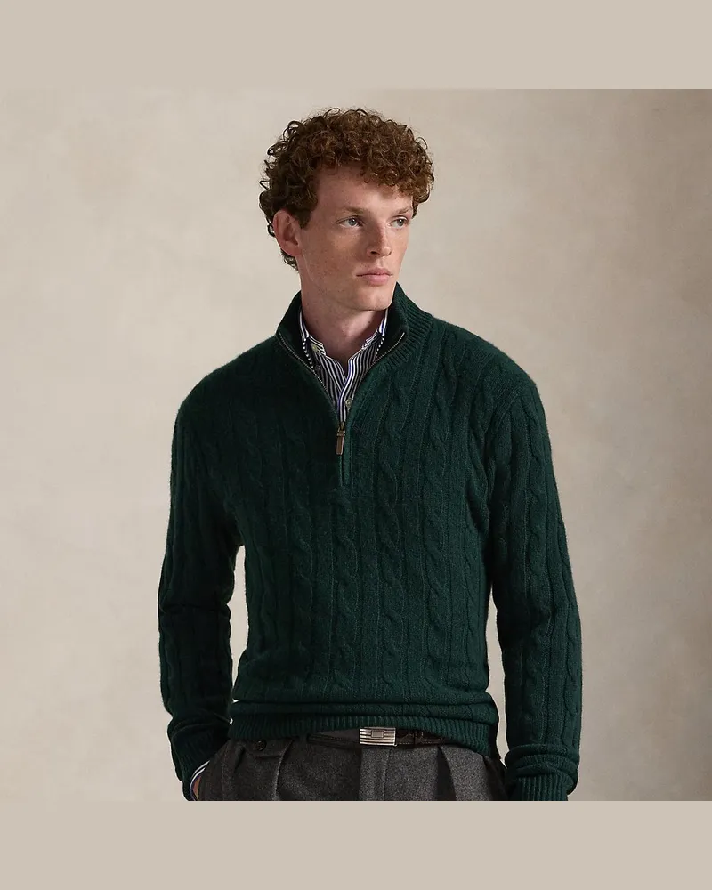 Ralph Lauren Kaschmirpullover mit Zopfmuster Green
