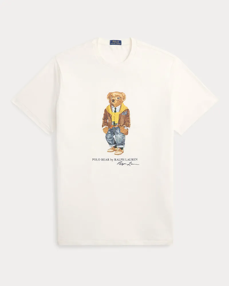 Ralph Lauren Große Größen - Jersey-T-Shirt mit Polo Bear White