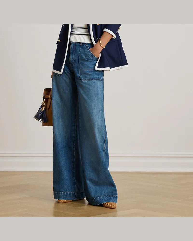 Ralph Lauren Jeans mit hoher Leibhöhe und weitem Bein Blue