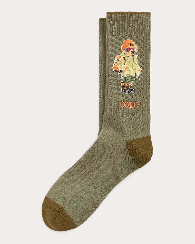 Ralph Lauren Crew-Socken mit Polo Bear Green