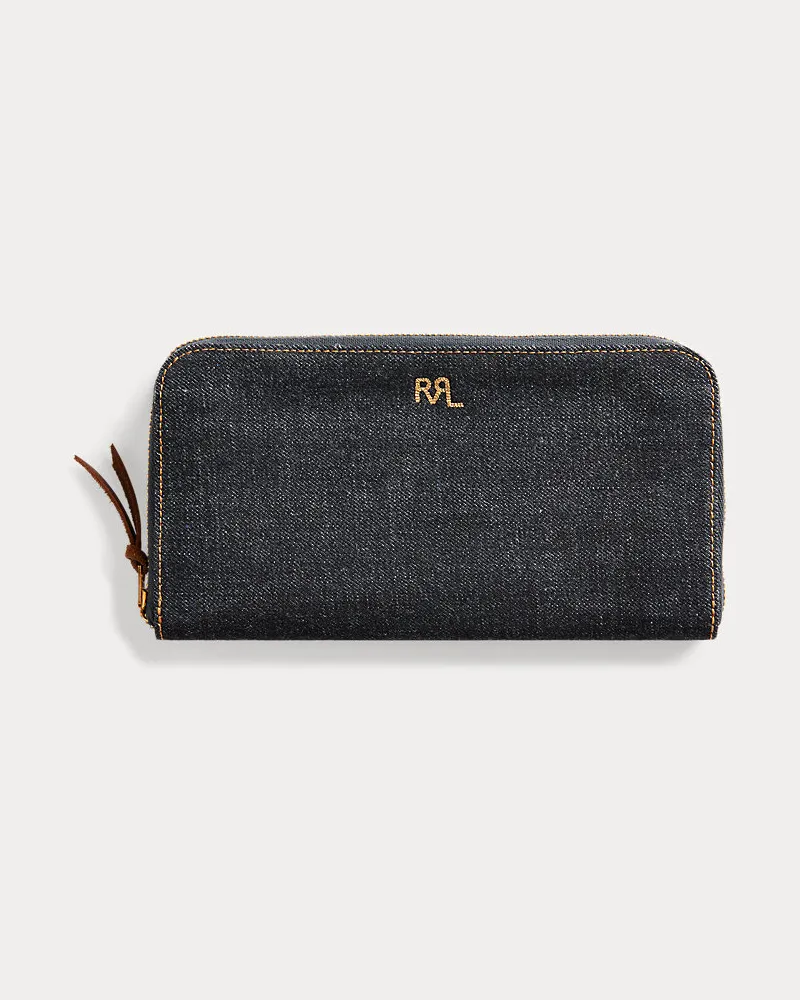 Ralph Lauren Denim-Reisebrieftasche in Indigo Blue