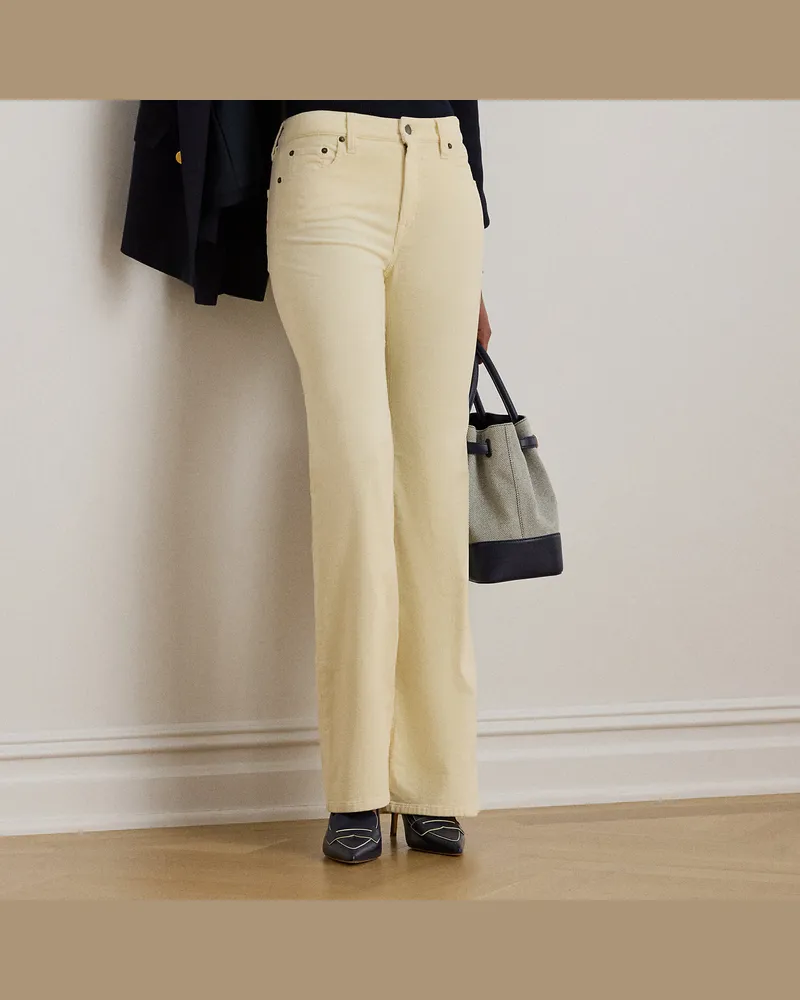 Ralph Lauren Kordsamthose mit ausgestelltem Bein Cream