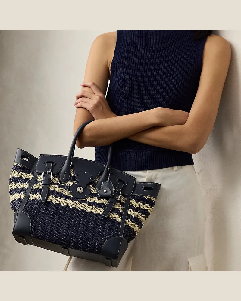 Ralph Lauren Tasche Soft Ricky 33 aus Bast Blue