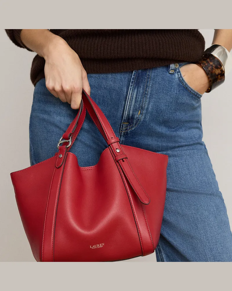 Ralph Lauren Kleine Tragetasche Tasha aus Nappaleder Red