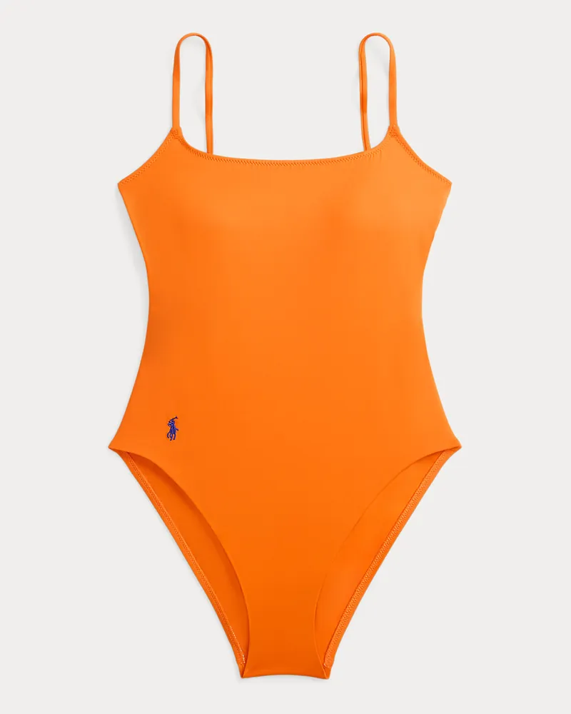 Ralph Lauren Badeanzug mit Spaghettiträgern Orange