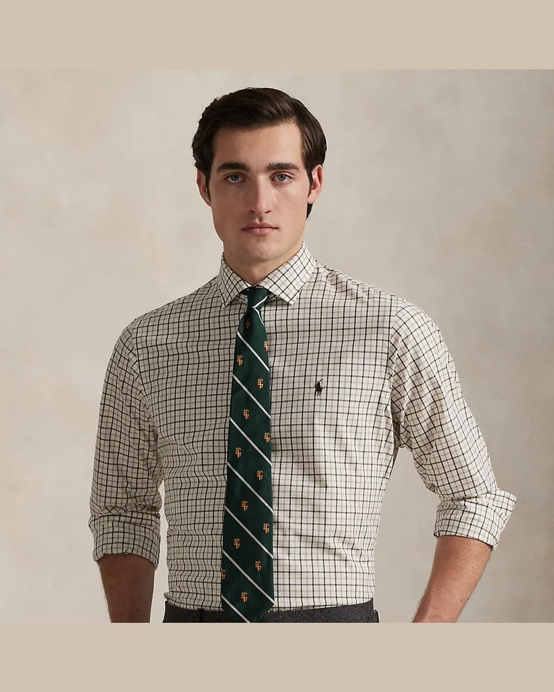 Ralph Lauren Custom-Fit Karohemd aus Popeline Brown