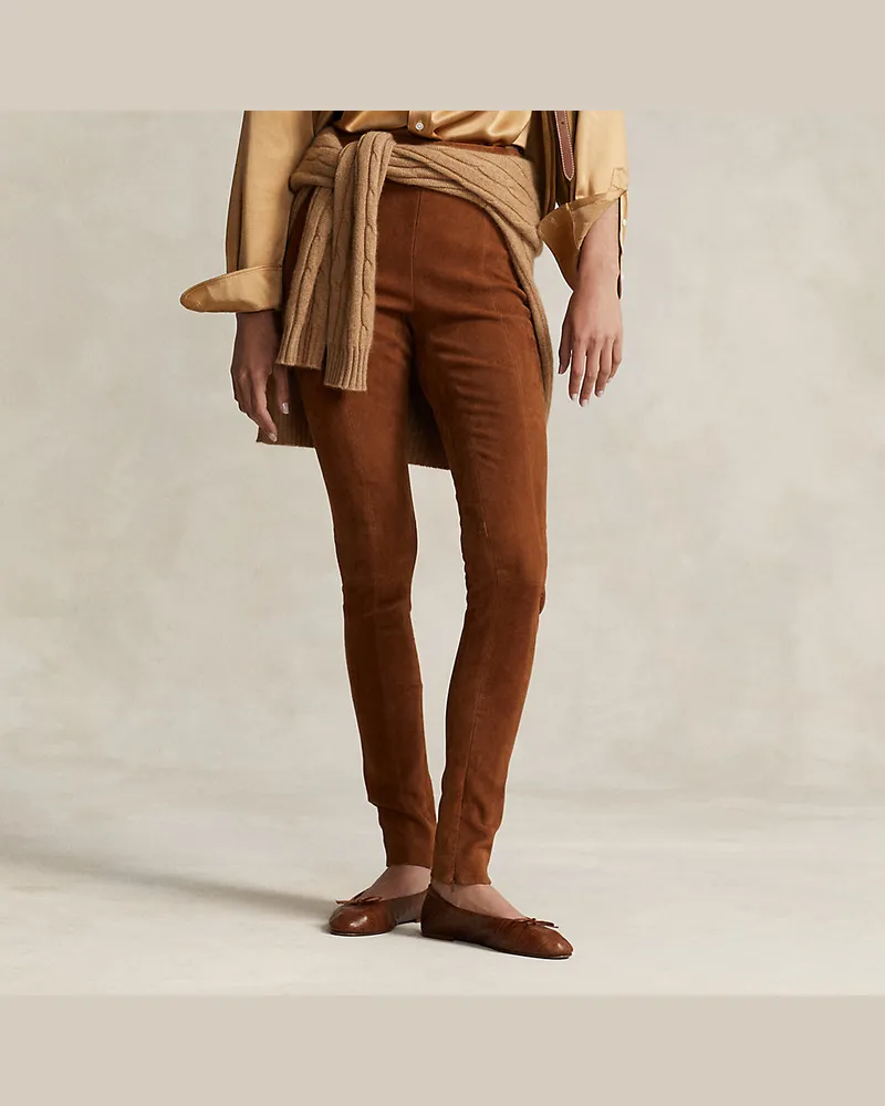 Ralph Lauren Hose aus Lammwildleder Brown