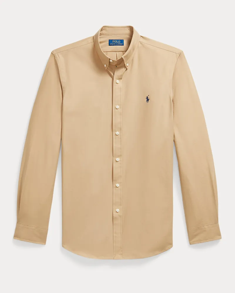 Ralph Lauren Slim-Fit Hemd aus Stretchpopeline Tan