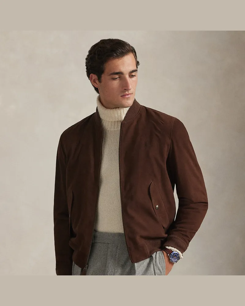 Ralph Lauren Fliegerjacke aus Wildleder Brown