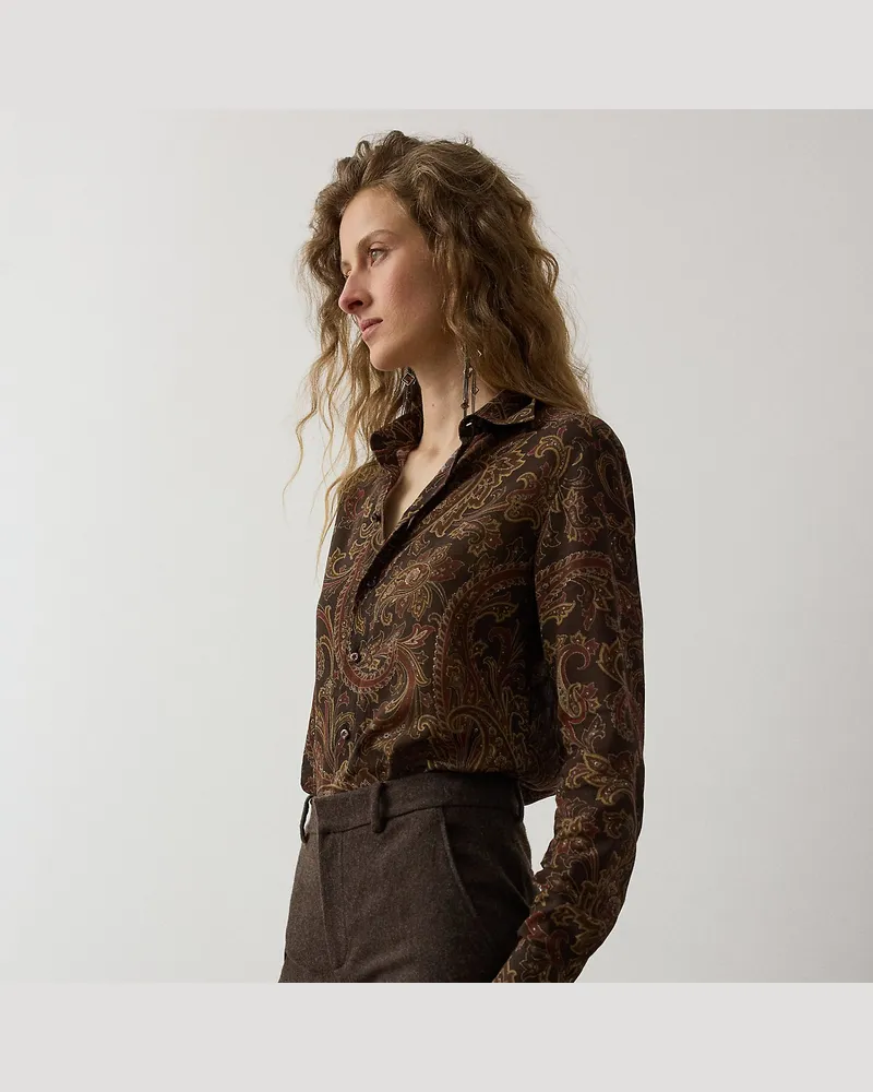 Ralph Lauren Baumwollhemd Trayna mit Paisley-Motiv Brown