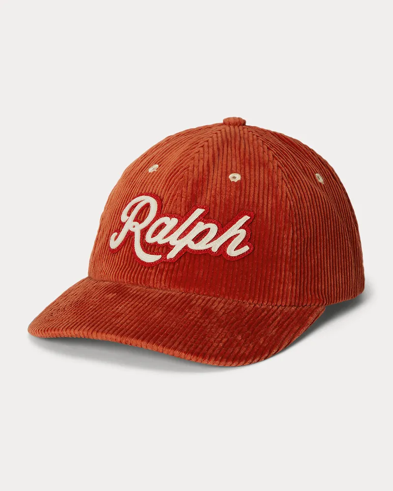 Ralph Lauren Kordsamt-Baseballkappe  Ralph Lauren mit Logo Red