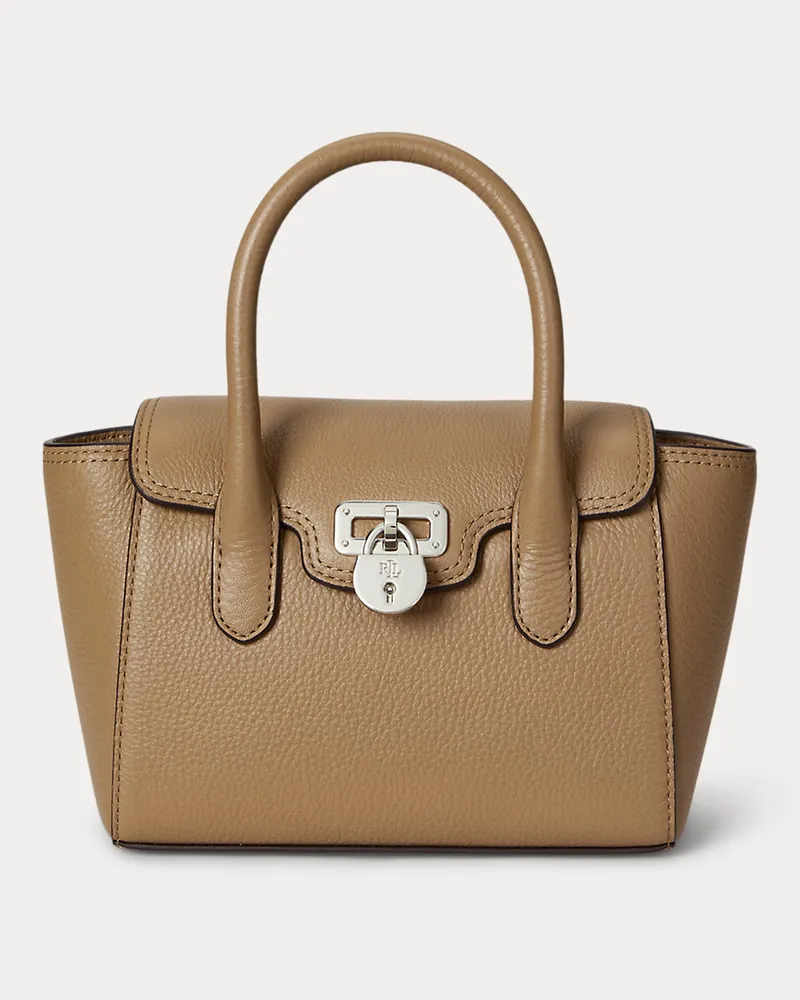 Ralph Lauren Kleine Narbenleder-Umhängetasche Tanner Tan