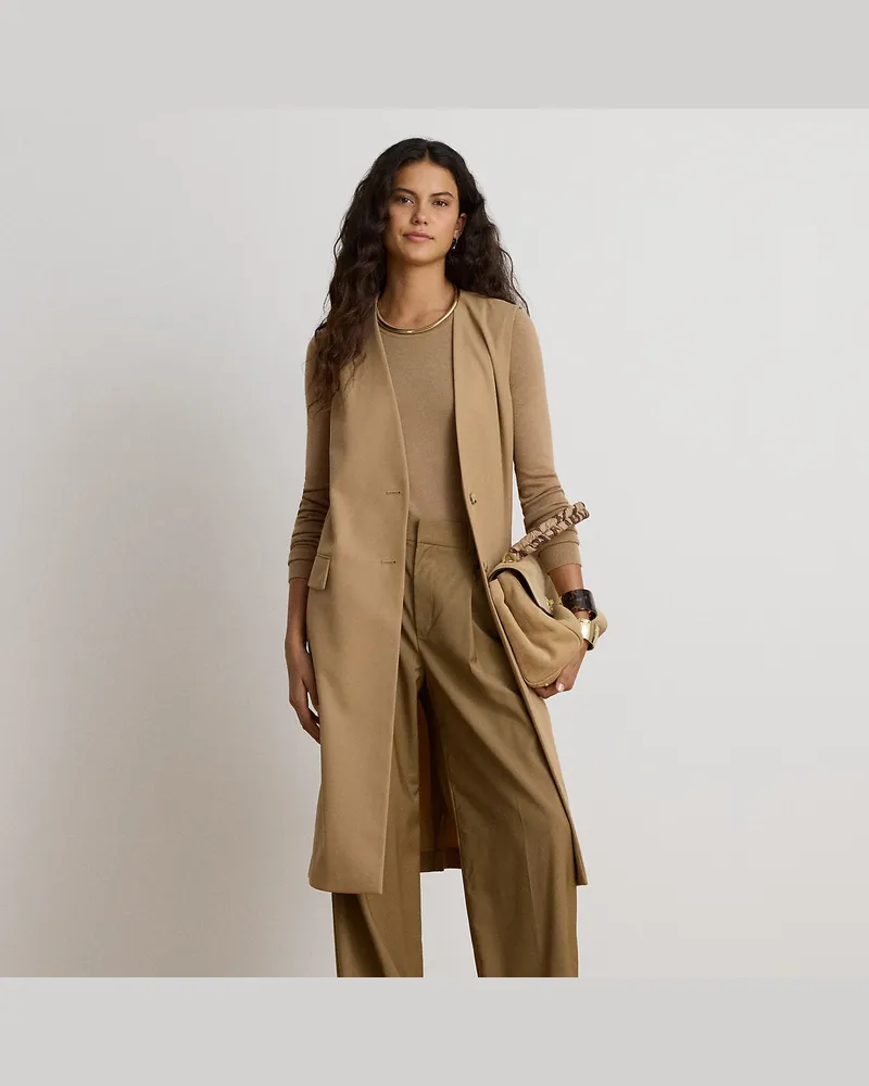 Ralph Lauren Lange Twillweste aus Wollmischung Tan