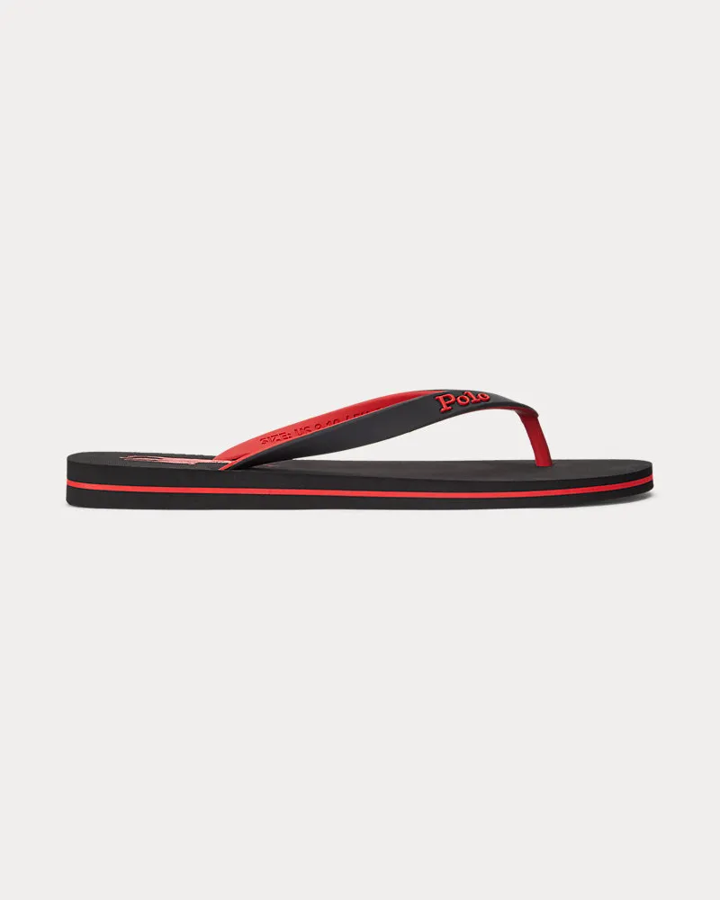 Ralph Lauren Flip-Flop Bolt mit Pony Black