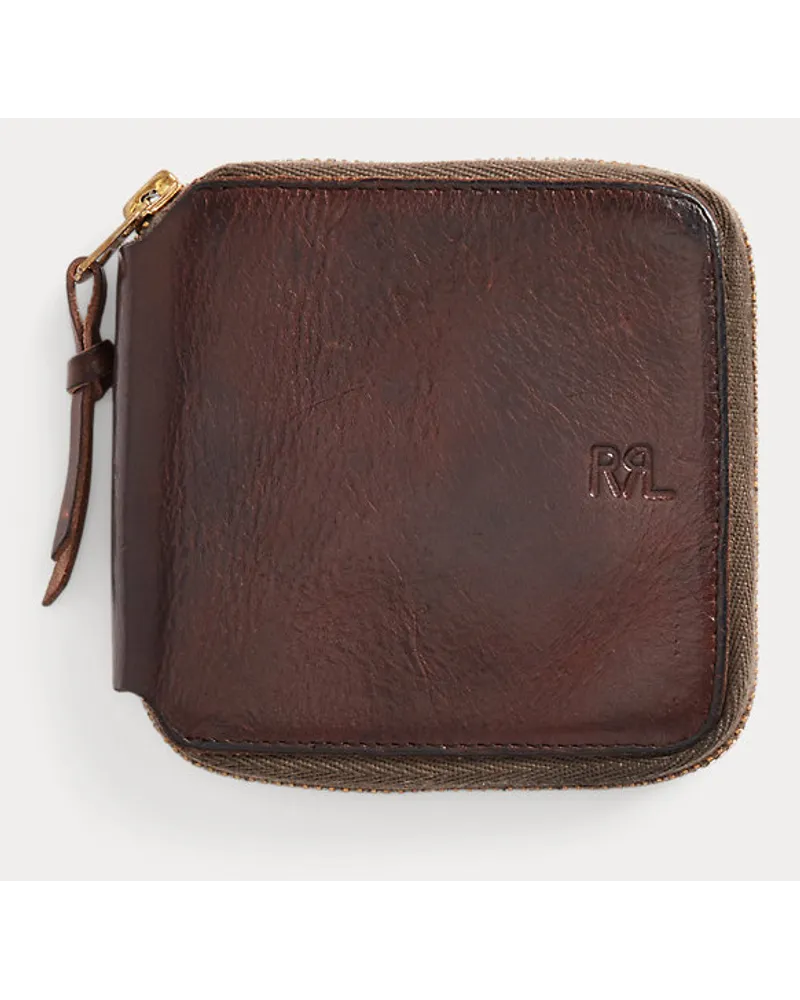 Ralph Lauren Lederbrieftasche mit Reißverschluss Brown