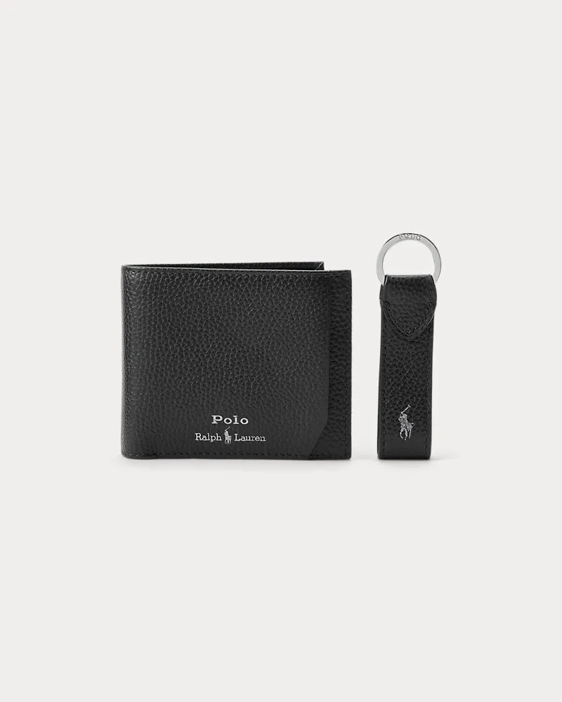 Ralph Lauren 3-in-1-Brieftasche und Schlüsselanhänger Black