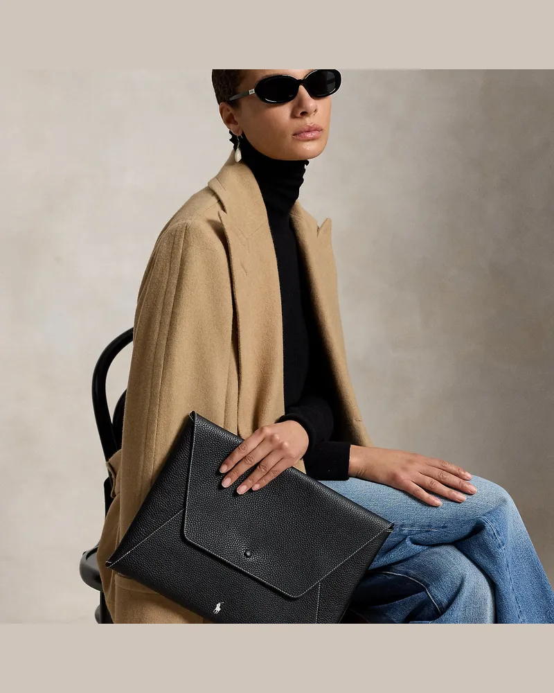 Ralph Lauren Aktenmappe Polo Play aus Leder Black