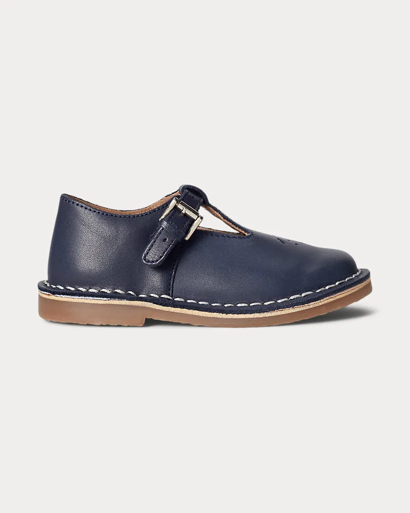 Ralph Lauren Lederschuh mit T-Riemen Blue