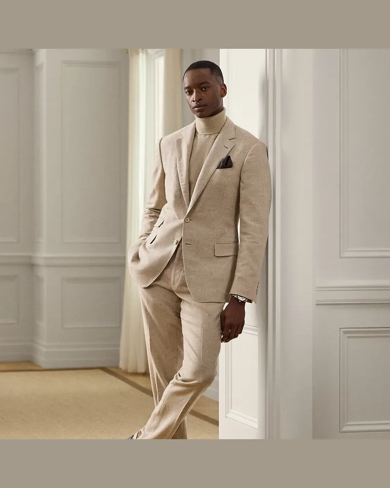 Ralph Lauren Handgeschneiderter Fischgrat-Anzug Kent Natural