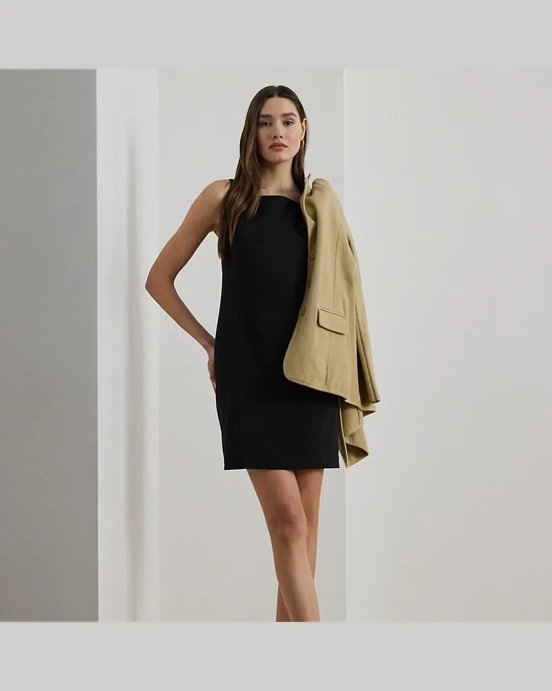Ralph Lauren Ärmelloses Kleid aus Stretch-Crêpe Black