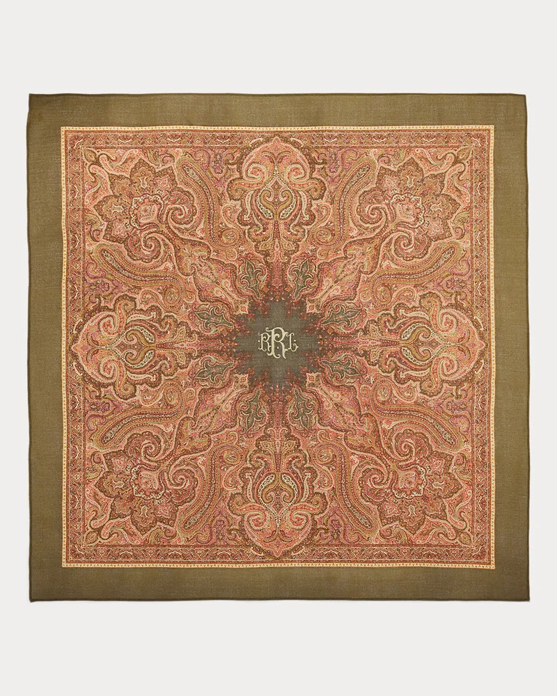 Ralph Lauren Wollgaze-Schal mit Paisley-Motiv Green