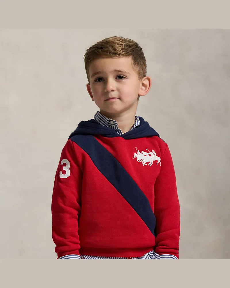 Ralph Lauren Fleece-Kapuzenshirt mit Dreifach-Pony Red