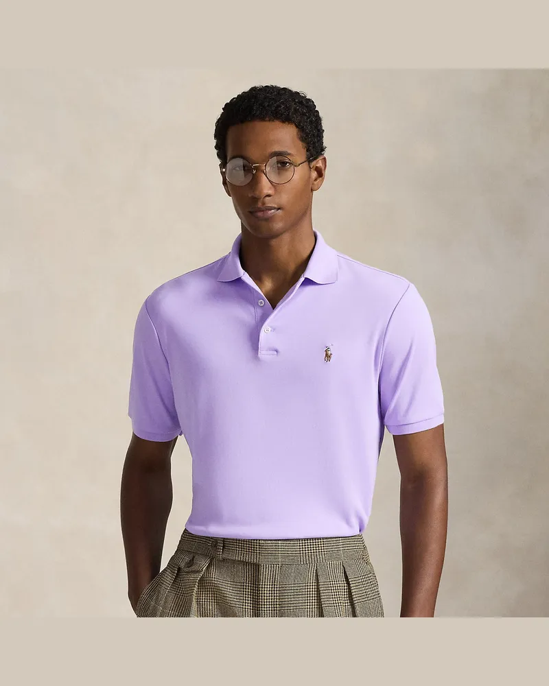 Ralph Lauren Custom-Slim-Fit Baumwoll-Poloshirt Purple