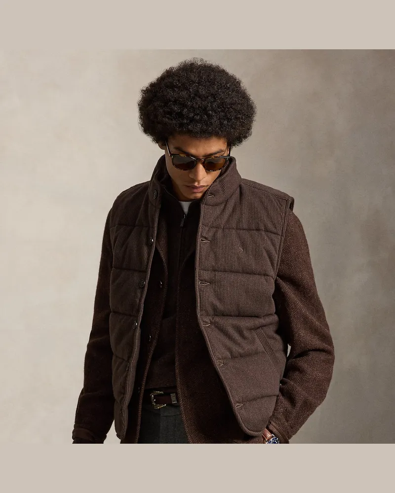 Ralph Lauren Steppweste aus doppellagigem Jacquard Brown