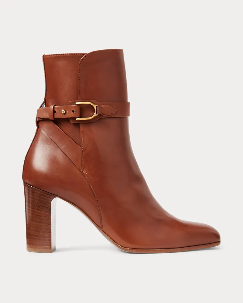 Ralph Lauren Polierte Stiefelette Tilton Welington Gold
