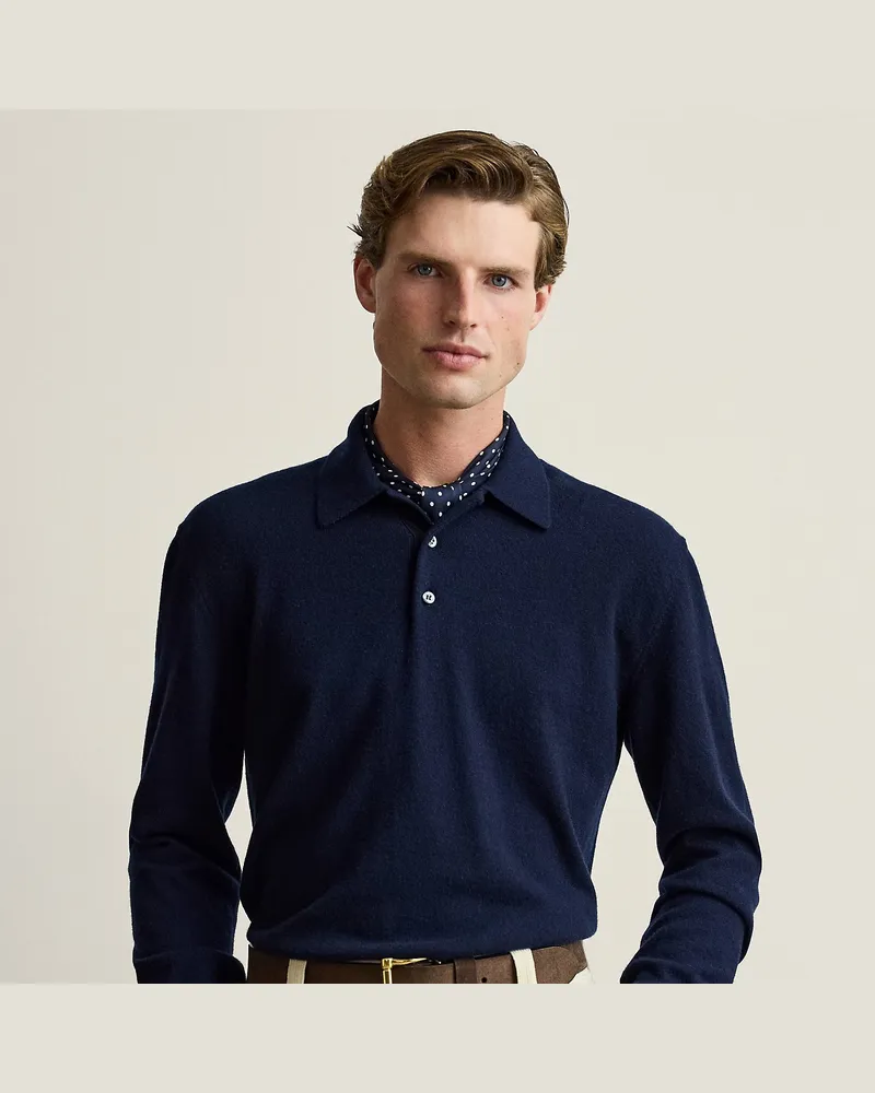 Ralph Lauren Kaschmirpullover mit Polokragen Blue