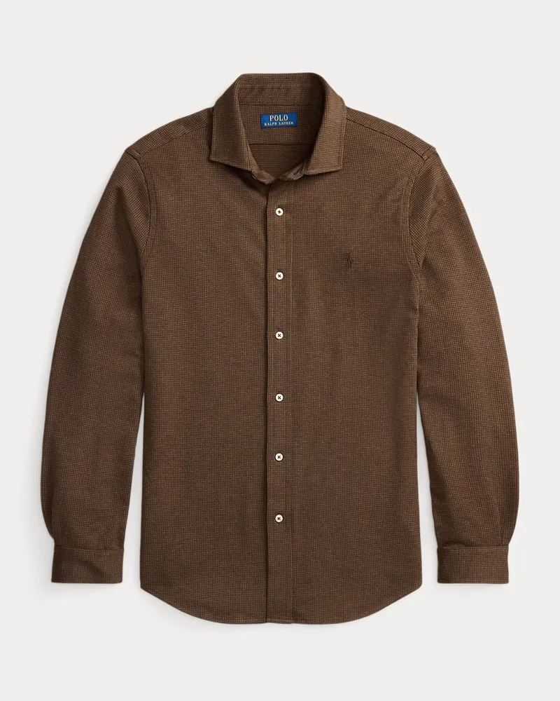 Ralph Lauren Hahnentritt-Jerseyhemd mit Kragen Brown