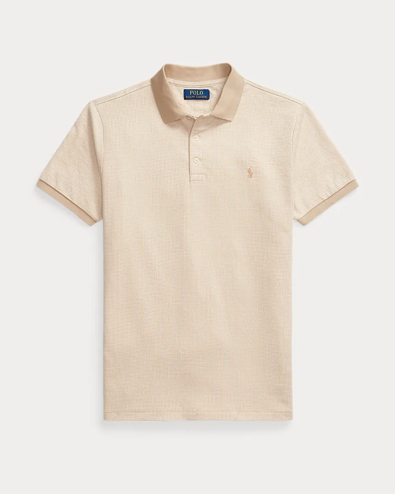 Ralph Lauren Custom-Slim-Fit Hahnentritt-Poloshirt Tan
