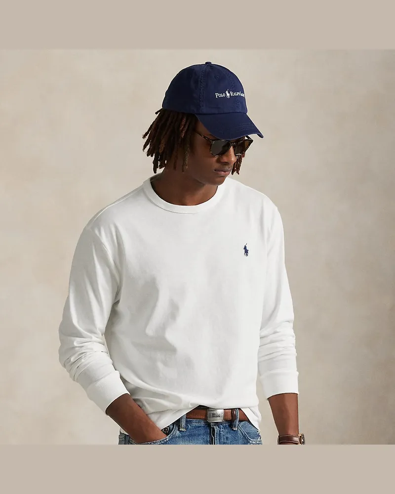 Ralph Lauren Classic-Fit Langarm-T-Shirt aus Jersey White