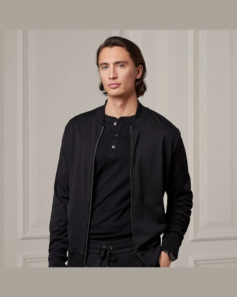 Ralph Lauren Baseballjacke aus Florgarn Black