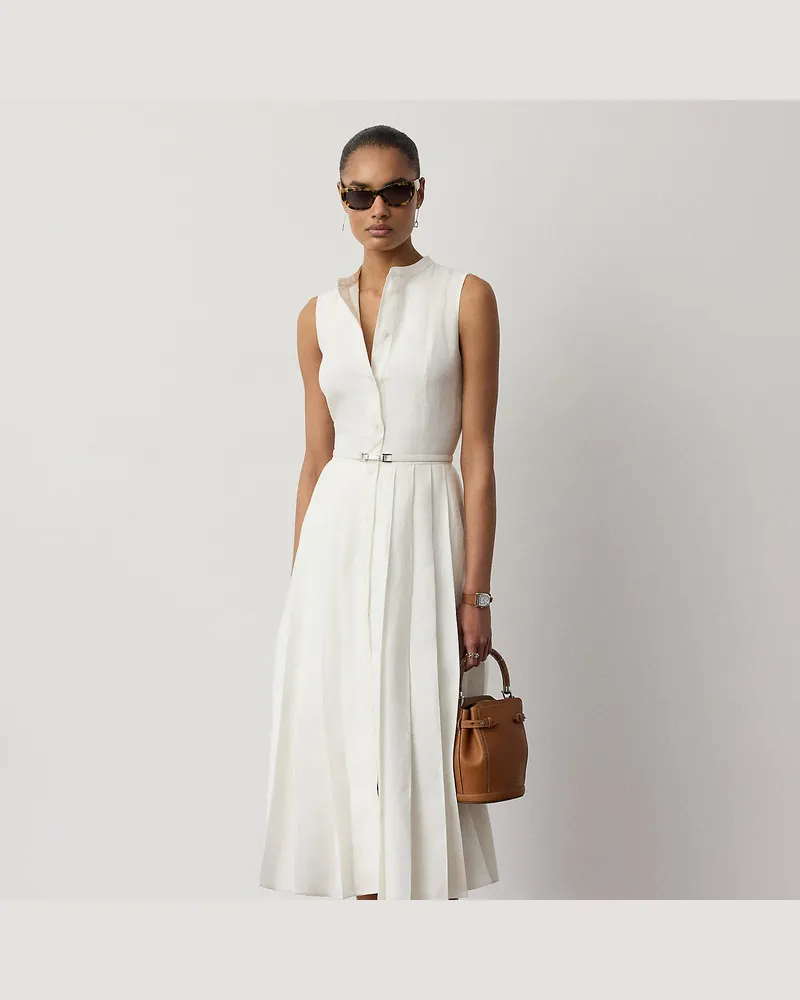 Ralph Lauren Ärmelloses Tageskleid Kennedi aus Leinen Cream
