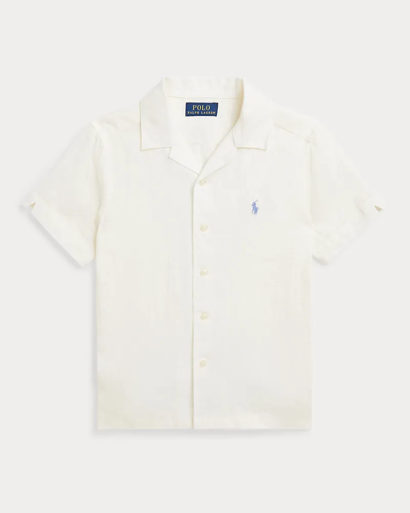 Ralph Lauren Freizeit-Kurzarmhemd aus Leinen White