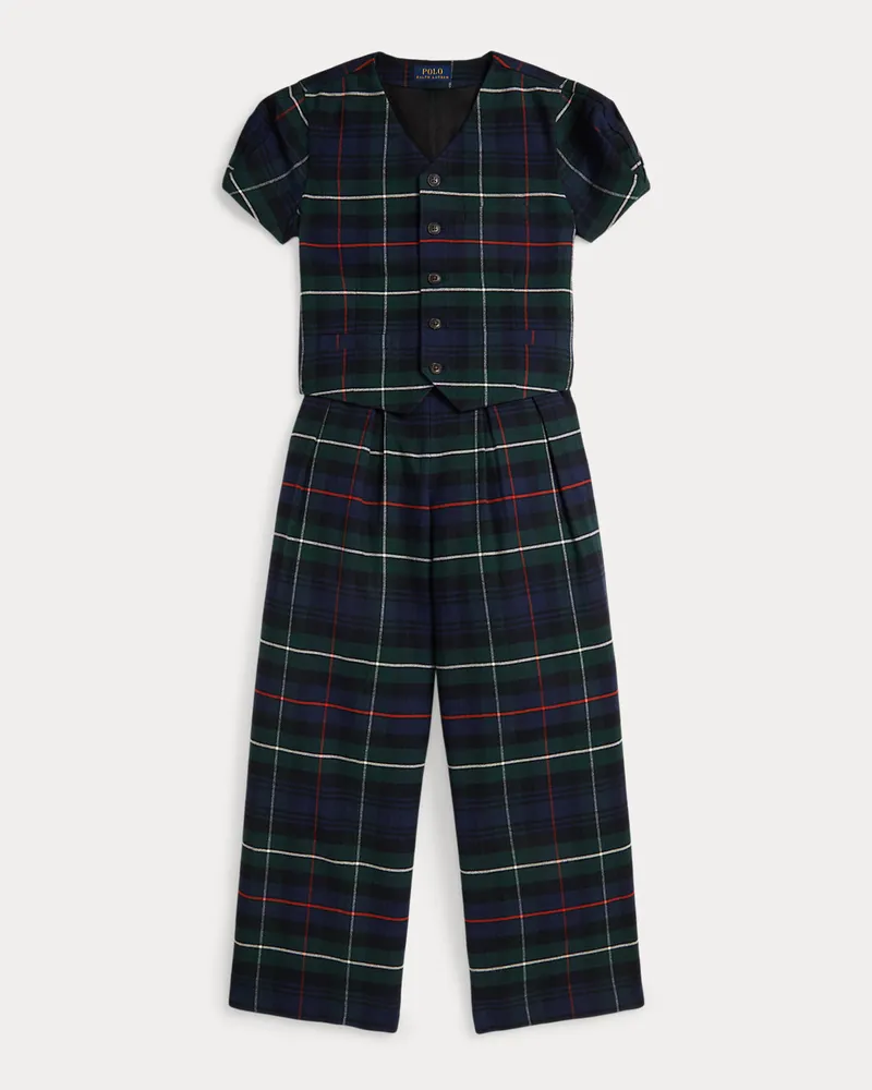 Ralph Lauren Karo-Oberteil und -Hose mit weitem Bein Multi