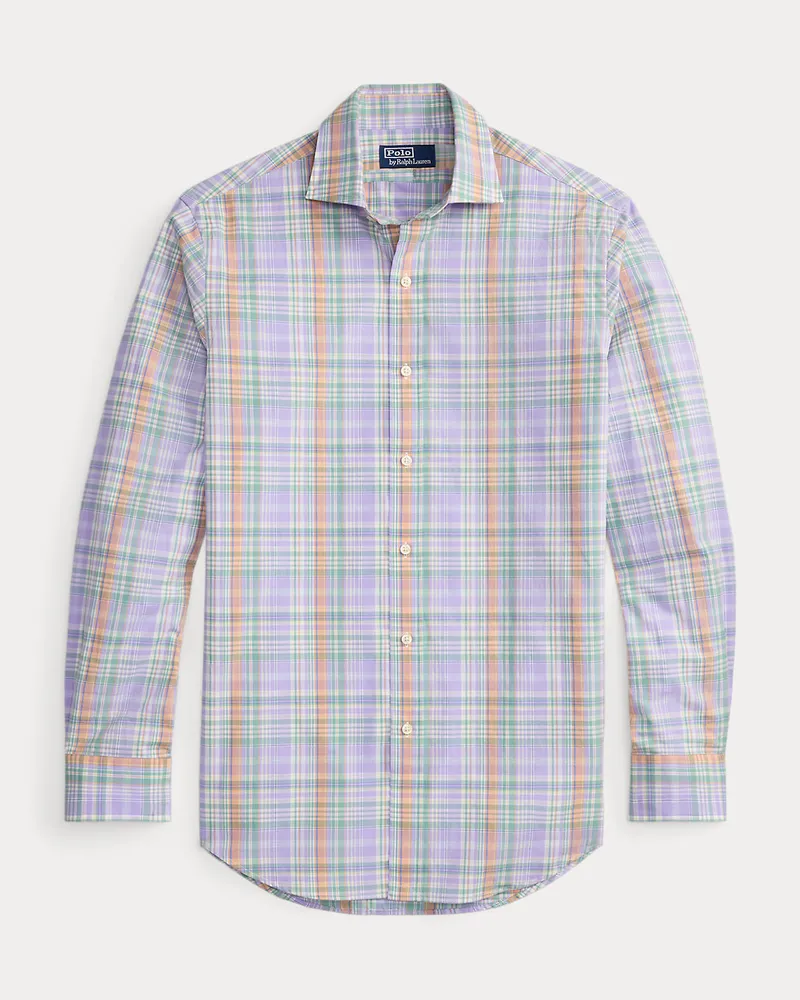 Ralph Lauren Kariertes Classic-Fit Popelinehemd Purple