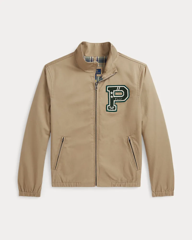 Ralph Lauren Baumwolltwill-Jacke mit Applikationen Tan