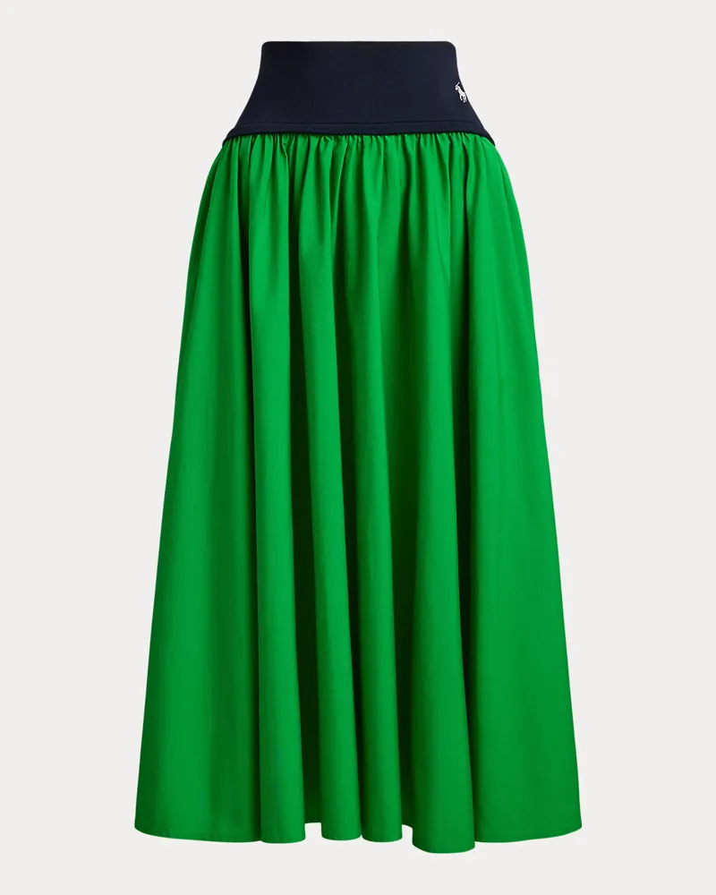 Ralph Lauren A-Linien-Rock mit Kontrastbund Green