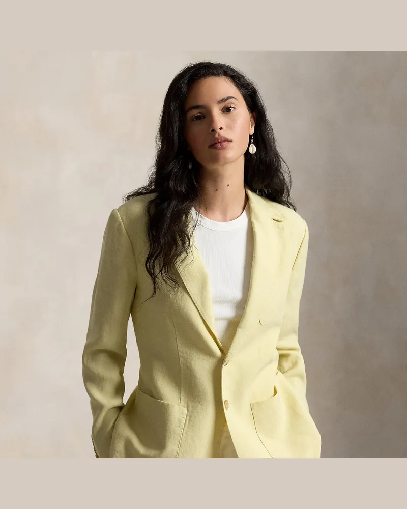 Ralph Lauren Einreihiger Leinenblazer Yellow