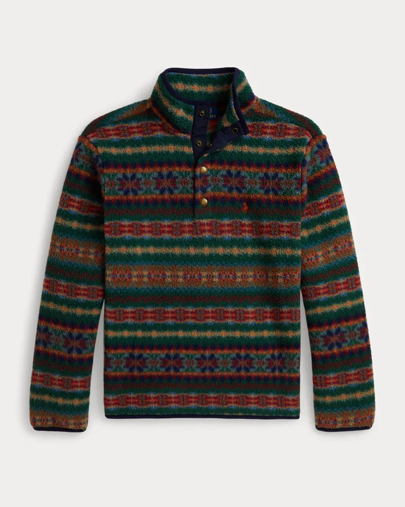 Ralph Lauren Fleece-Pullover im Fair-Isle-Stil Green