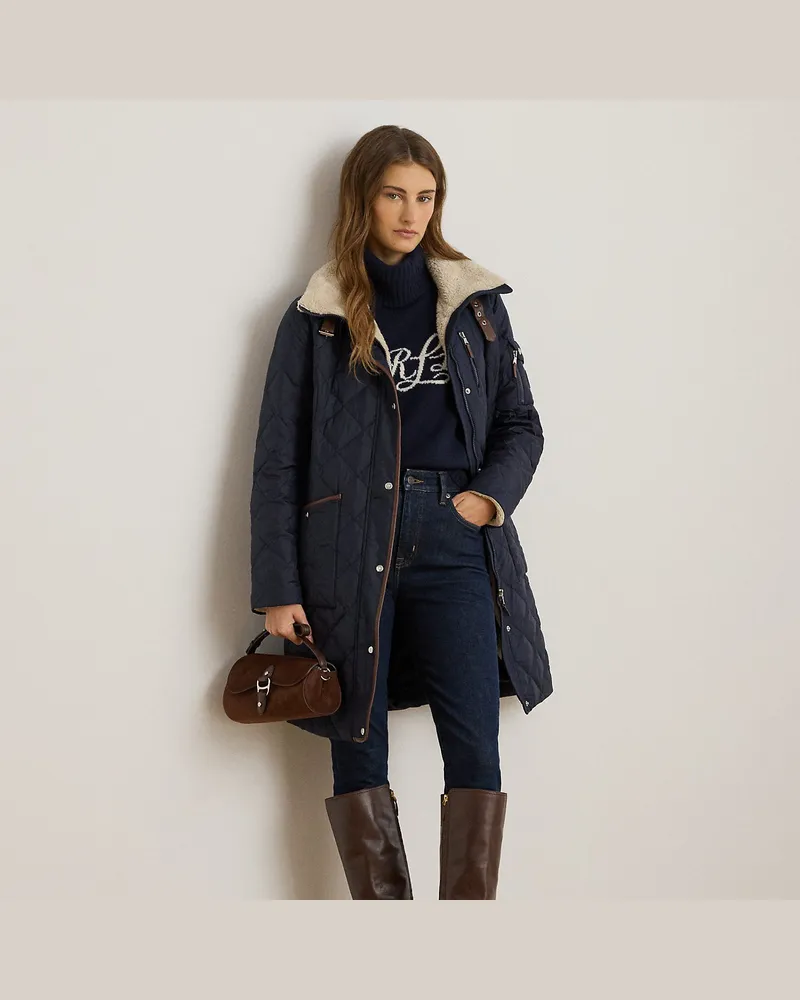 Ralph Lauren Kurzgrößen - Daunenmantel mit Rautensteppung Blue