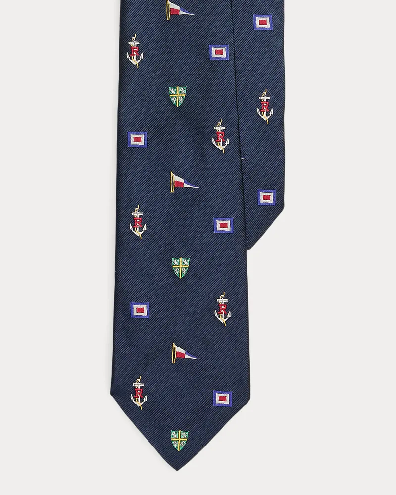 Ralph Lauren Maritime Krawatte aus Seidenrips Blue
