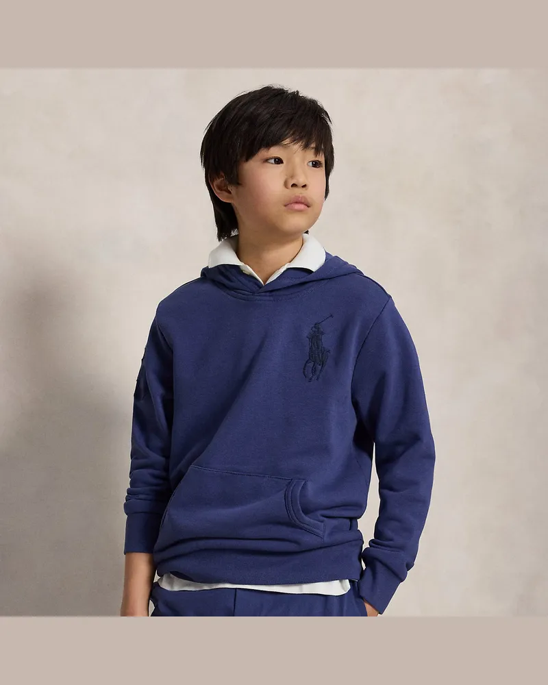 Ralph Lauren French-Terry-Kapuzenjacke mit Big Pony Blue